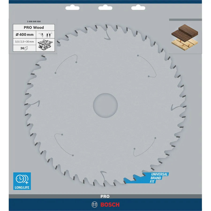 Lame PRO Wood Ø400x30 mm 36 dents BOSCH scie circulaire table
